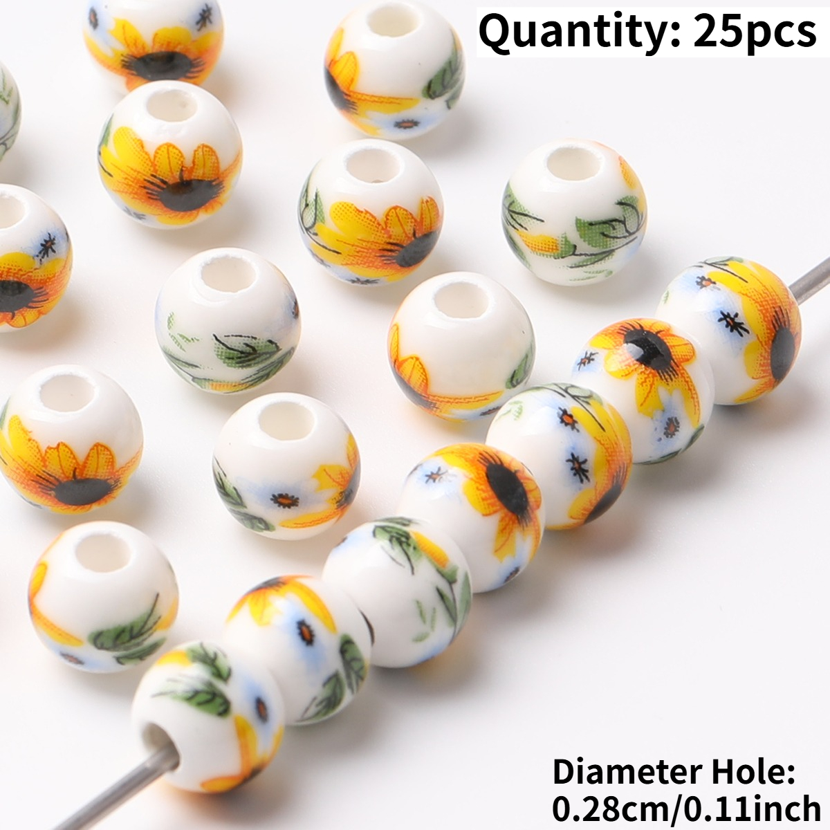 25pcs Vintage Ceramic Beads for DIY Jewelry Making